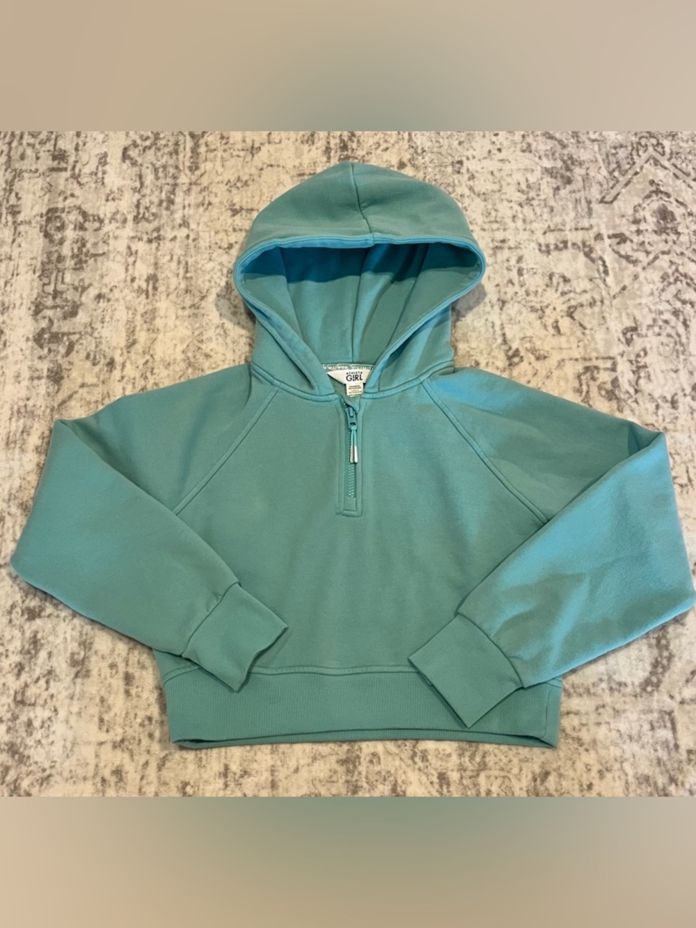 Athleta Girl All Day Half Zip Aqua Size L/12 VGUC